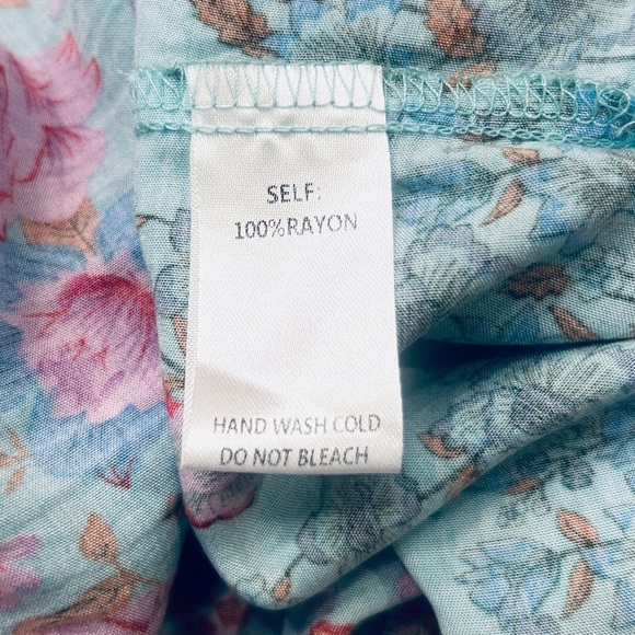 Easel Boho Style Floral Print Oversized Balloon Sleeve Midi Dress Size Small - Picture 7 of 11